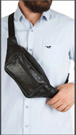 Newish Polo Hakiki Deri Bel Çantası Free Bag