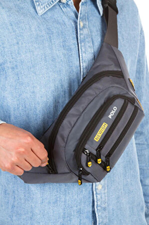 NEWİSH POLO ÇAPRAZ BEL VE OMUZ ÇANTASI-FREE BAG GRİ