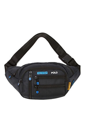 NEWİSH POLO ÇAPRAZ BEL VE OMUZ ÇANTASI-FREE BAG SİYAH MAVİ