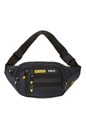 NEWİSH POLO ÇAPRAZ BEL VE OMUZ ÇANTASI-FREE BAG SİYAH SARI