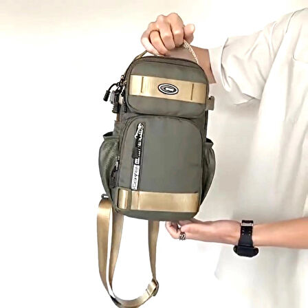 NEWİSH POLO ÇAPRAZ TEK KOL GÖĞÜS VE OMUZ SIRT ÇANTASI-CROSSBODY BAG HAKİ