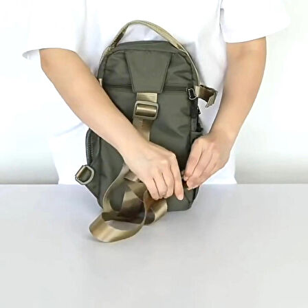NEWİSH POLO ÇAPRAZ TEK KOL GÖĞÜS VE OMUZ SIRT ÇANTASI-CROSSBODY BAG HAKİ