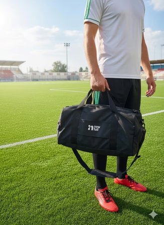 NEWFULL SPORT AYAKKABI BÖLMELİ ASTARLI SU GEÇİRMEZ SEYAHAT VE SPOR ÇANTASI-ORTA BOY-SİYAH