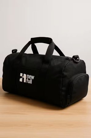 NEWFULL SPORT AYAKKABI BÖLMELİ ASTARLI SU GEÇİRMEZ SEYAHAT VE SPOR ÇANTASI-ORTA BOY-SİYAH