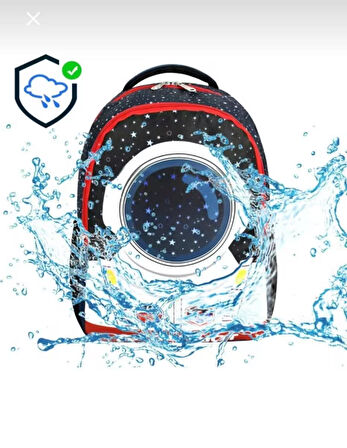 NEWFULL ASTRONOT BASKILI ERKEK SIRT OKUL ÇANTASI-2'Lİ SET (YENİ SEZON)-SİYAH KIRMIZI 