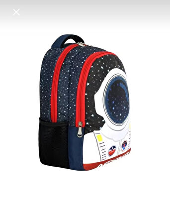 NEWFULL ASTRONOT BASKILI ERKEK SIRT OKUL ÇANTASI-2'Lİ SET (YENİ SEZON)-SİYAH KIRMIZI 