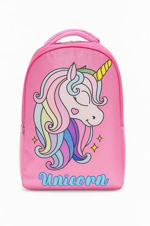 NEWFULL UNİCORN BASKILI KIZ SIRT OKUL ÇANTASI-2'Lİ SET (YENİ SEZON)-AÇIK PEMBE