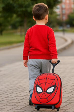 NEWFULL ÇEKÇEKLİ Erkek Çocuk  ANAOKUL SIRT ÇANTASI-KIRMIZI