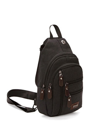 NEWİSH POLO Body Bag Usb Çıkışlı Çapraz Göğüs Ve Sırt Çantası-Kanvas 2334