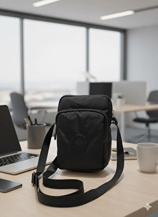 NEWİSH POLO KADIN KRİNKIL AYARLANABİLİR ASKILI POSTACI OMUZ ÇANTASI-SİYAH