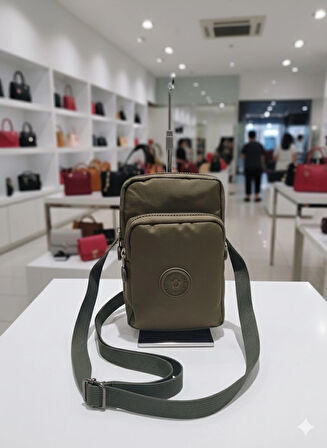 NEWİSH POLO KADIN KRİNKIL AYARLANABİLİR ASKILI POSTACI OMUZ ÇANTASI-HAKİ