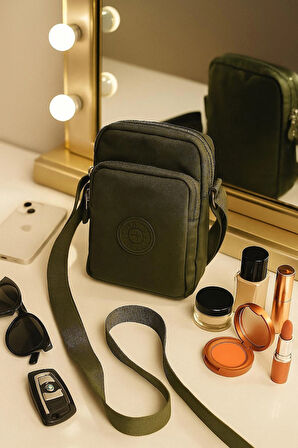 NEWİSH POLO KADIN KRİNKIL AYARLANABİLİR ASKILI POSTACI OMUZ ÇANTASI-HAKİ