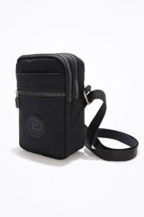 NEWİSH POLO KADIN KRİNKIL AYARLANABİLİR ASKILI CEPLİ POSTACI OMUZ ÇANTASI-SİYAH