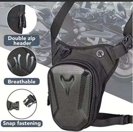 NEWİSH POLO UNİSEX AYARLANABİLİR ASKILI KULAKLIK ŞARJ KABLO ÇIKIŞLI MOTORCU BEL BACAK ÇANTASI - PORT BAG