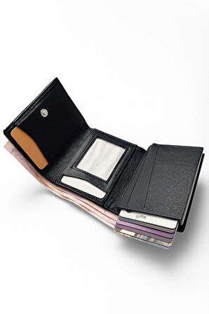 NEWİSH POLO RFİD ÖZELLİKLİ PATLI MEKANİZMALI CÜZDAN KARTLIK -DOKULU SUNİ DERİ HAKİ