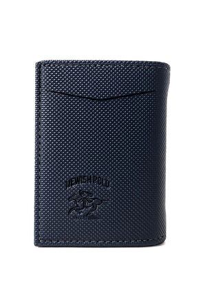 NEWİSH POLO RFİD ÖZELLİKLİ PATLI MEKANİZMALI CÜZDAN KARTLIK -DOKULU SUNİ DERİ LACİVERT