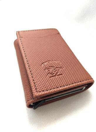 NEWİSH POLO RFİD ÖZELLİKLİ PATLI MEKANİZMALI CÜZDAN KARTLIK -DOKULU SUNİ DERİ TABA