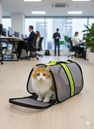 NEWFULL KEDİ TAŞIMA ÇANTASI SEYAHAT EVCİL HAYVAN ÇANTASI FİLELİ BÜYÜK BOY YEŞİL