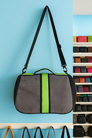 NEWFULL KEDİ TAŞIMA ÇANTASI SEYAHAT EVCİL HAYVAN ÇANTASI FİLELİ BÜYÜK BOY YEŞİL