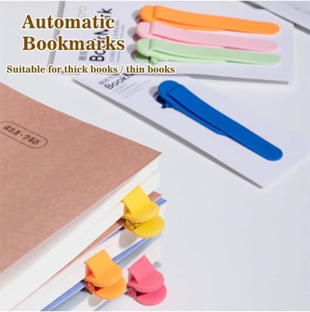 3 Adet Otomatik Kitap Ayracı Silikon, Okumak Için Kitap Işaretleri Akıllı Ayraç