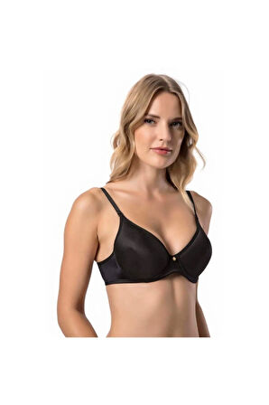 Kadın Siyah Desteksiz Balenli Sütyen