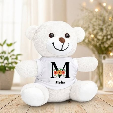 Kişiye Özel Baş Harf Ve İsim Baskılı Peluş Ayıcık