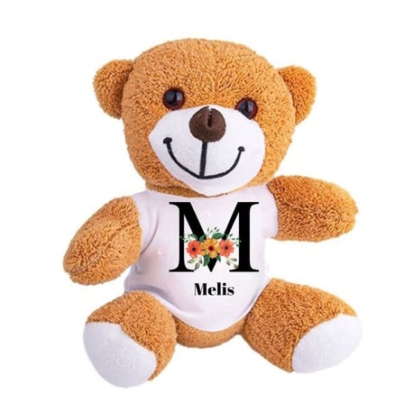 Kişiye Özel Baş Harf Ve İsim Baskılı Peluş Ayıcık