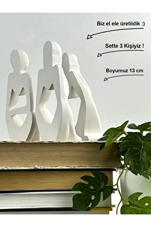 Ev & Ofis Dekoru - 3'lü Heykel Seti Insan Vücut Sanatı