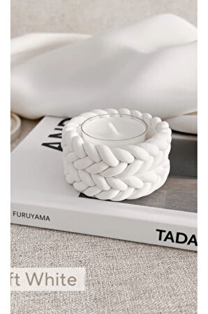 İkili Zarıf Beyaz Tealight Mumluk