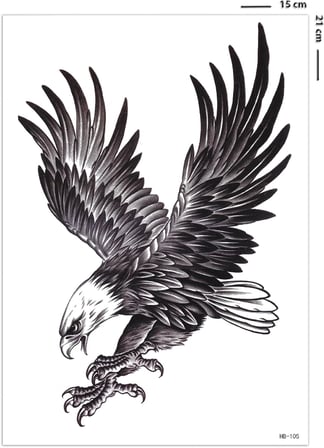 Kartal Dövmesi, Kartal Geçici Dövme Tattoo, Üniseks Dövme, Kol Dövmesi, Omuz Dövmesi, Vücut Dövmesi, Geçici Dövme