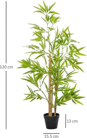 Yapay Ağaç Bambu Ağacı 3 Gövdeli 100 * 40cm Siyah Plastik Saksılı