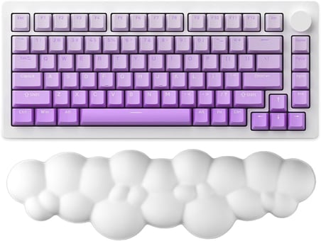 Bulut Şekilli Klavye Bilek Desteği Ergonomik &amp; Konforlu Memory Foam Kaymaz Taban Bilek Yastığı (Pembe)