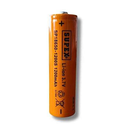 Sp-18650-1200 3.7v 1200mah Li-ion Pil Başlıklı