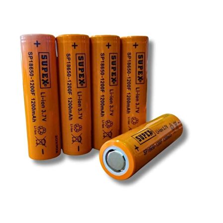 Sp-18650-1200F 3.7v 1200mah Li-ion Pil Başlıksız 5'li