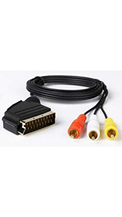 Scart 3 Rca Kablo 1.2 Metre