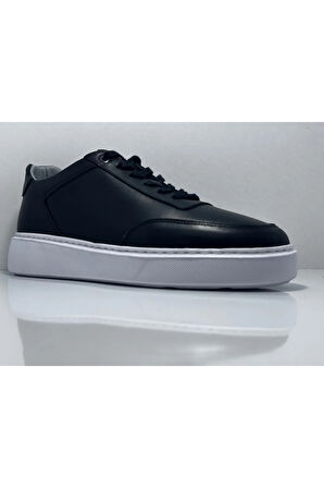 Ayaktarz MİWANO Siyah-Beyaz Eva Taban Bağcıklı Hakiki Deri Günlük Erkek Ayakkabı