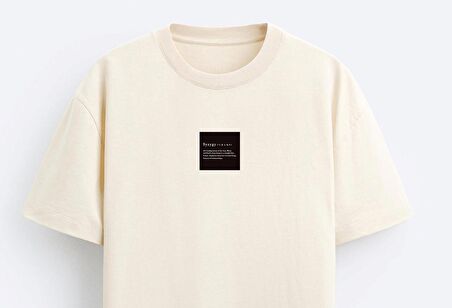 The Champ Bisiklet Yaka Syzygy Yazılı Oversize Ekru Erkek T-shirt