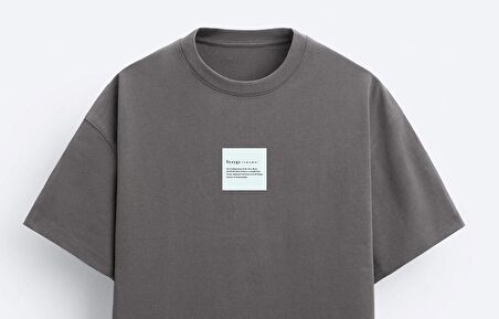 The Champ Bisiklet Yaka Syzygy Yazılı Oversize Füme Erkek T-shirt