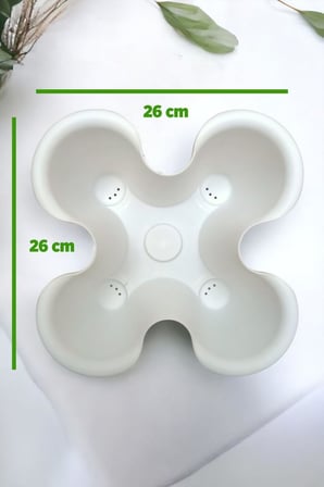 3 Katlı Şanslı Yonca Tasarımlı Dekoratif Saksı Seti, 26.5 x 26.5 cm, Çiçek ve Bitki Sebze Yetiştirme, Bahçe Salon Mutfak Saksı Seti (Kırmızı)
