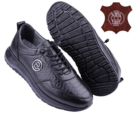 Hakiki Deri • Özel Dokulu Tasarım • Ortopedik Ultra Hafif Erkek Ayakkabı (Premium Serisi)