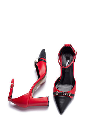 2020 Kadın Stiletto Sivri Burun Bilekten Baglamalı Tokalı Topuklu Ayakkabı