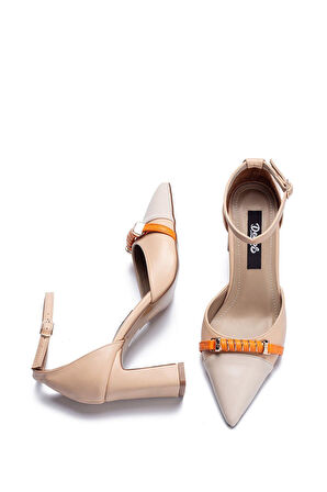 2020 Kadın Stiletto Sivri Burun Bilekten Baglamalı Tokalı Topuklu Ayakkabı