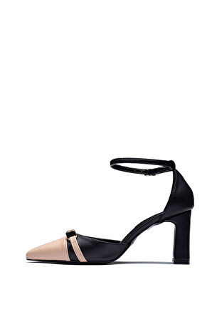 2020 Kadın Stiletto Sivri Burun Bilekten Baglamalı Tokalı Topuklu Ayakkabı