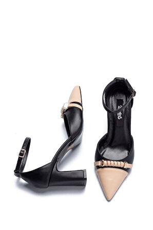 2020 Kadın Stiletto Sivri Burun Bilekten Baglamalı Tokalı Topuklu Ayakkabı