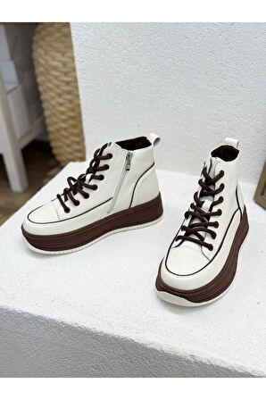 26K335 HAKİKİ DERİ KALIN TABAN FERMUARLI BOĞAZLI SPOR BOT