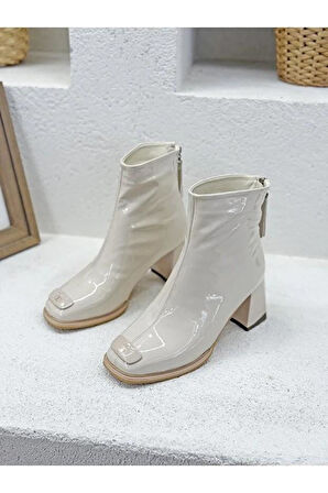 Guja 26K415-1 Rugan Özel Tasarım Arkadan Fermuarlı Topuklu Kadın Bot