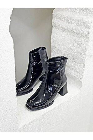 Guja 26K415-1 Rugan Özel Tasarım Arkadan Fermuarlı Topuklu Kadın Bot