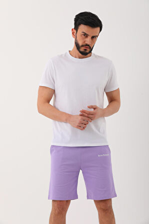 Erkek Regular Fit (normal Kesim) %100 Pamuklu Şort-Lila