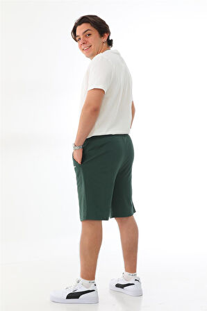 Erkek Regular Fit (Normal Kesim) %100 Pamuklu Şort-Yeşil