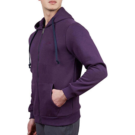 600501 Alpinist Covert Tam Fermuarlı Erkek Sweatshirt Mürdüm S